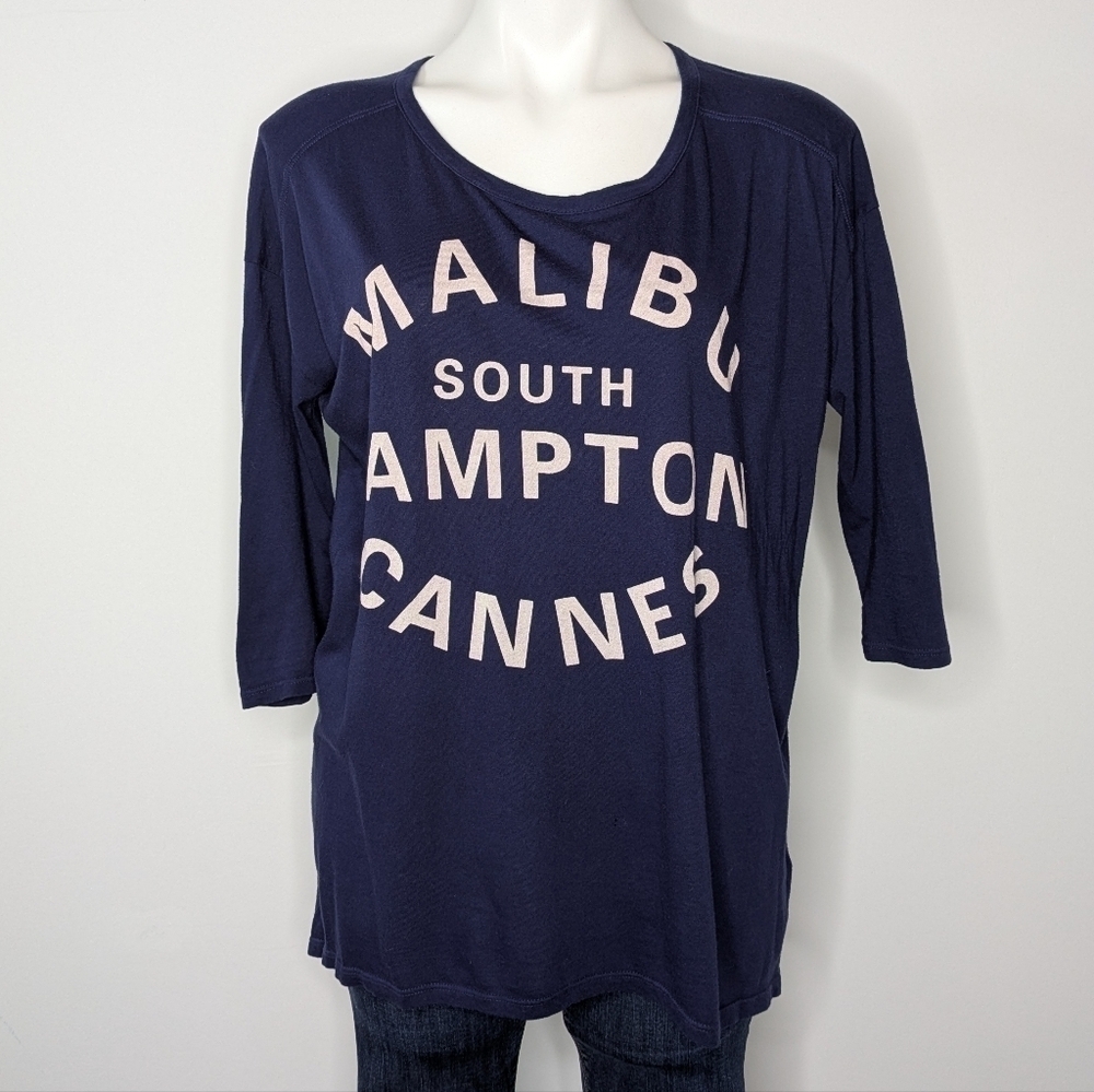 ✨3/$15 Sundry blue white Malibu Hampton Cannes lightweight T-shirt S